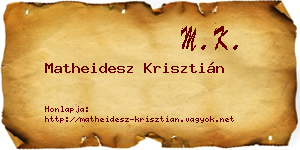 Matheidesz Krisztián névjegykártya